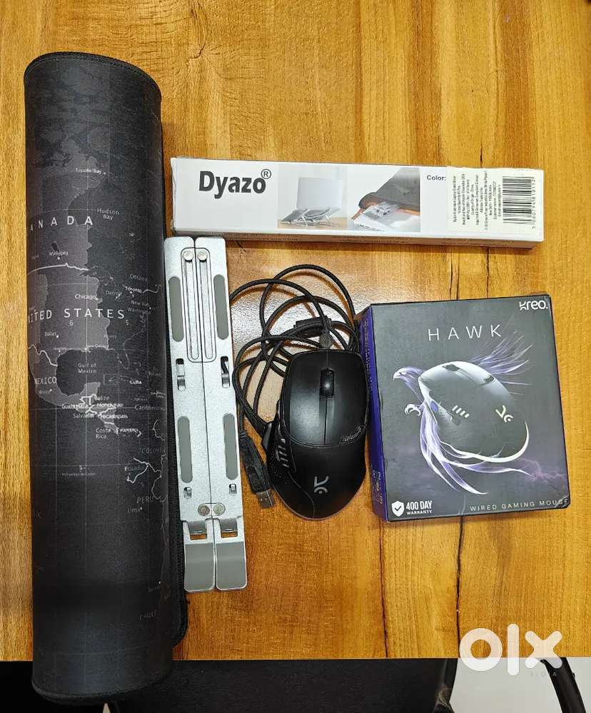 Kreo Hawk Gaming Mouse , XXL Gaming Mouse Pad , Laptop stand