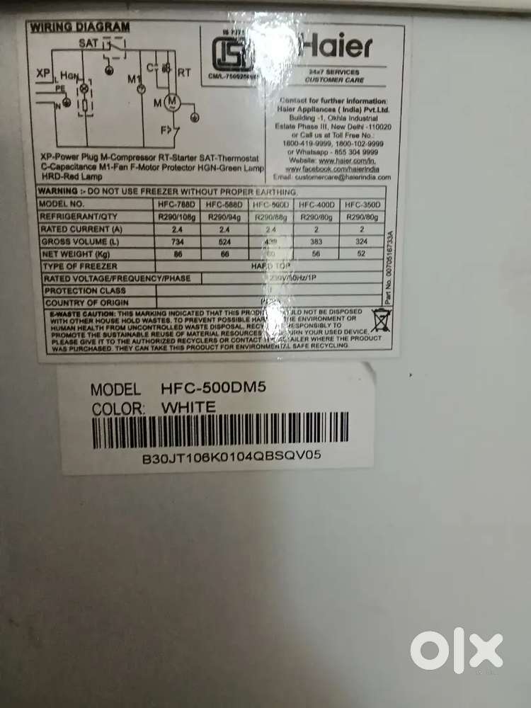 Haier freezer