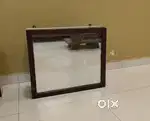 Wooden mirror storage cabinet