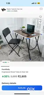 Study Table and chair set -separate also avaialble