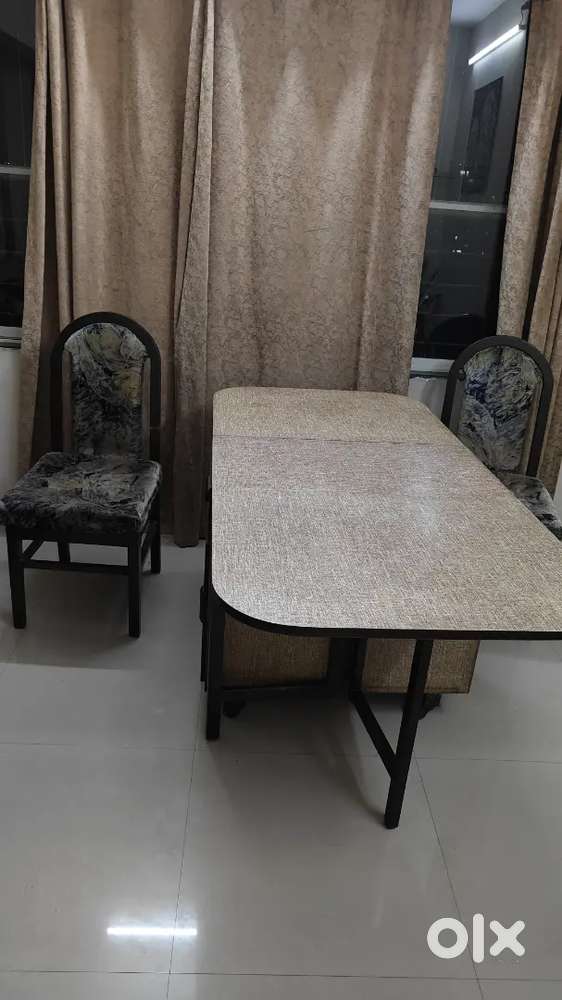 Dinning table foldable with storage and chairs