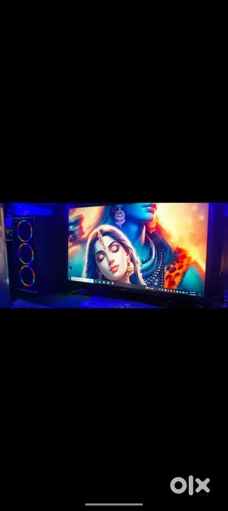 Zebronic gaming computer setup