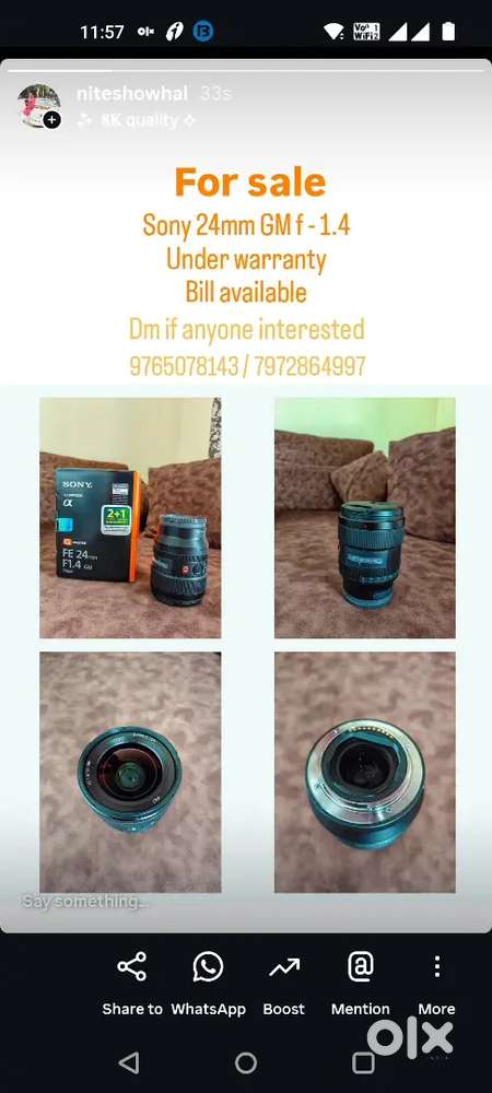 For sale camera lens