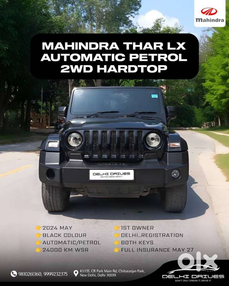 Mahindra Thar LX Hard Top Petrol AT RWD, 2024, Petrol