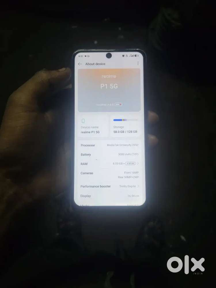 Realme p1 5g storage 128gb ram 6g