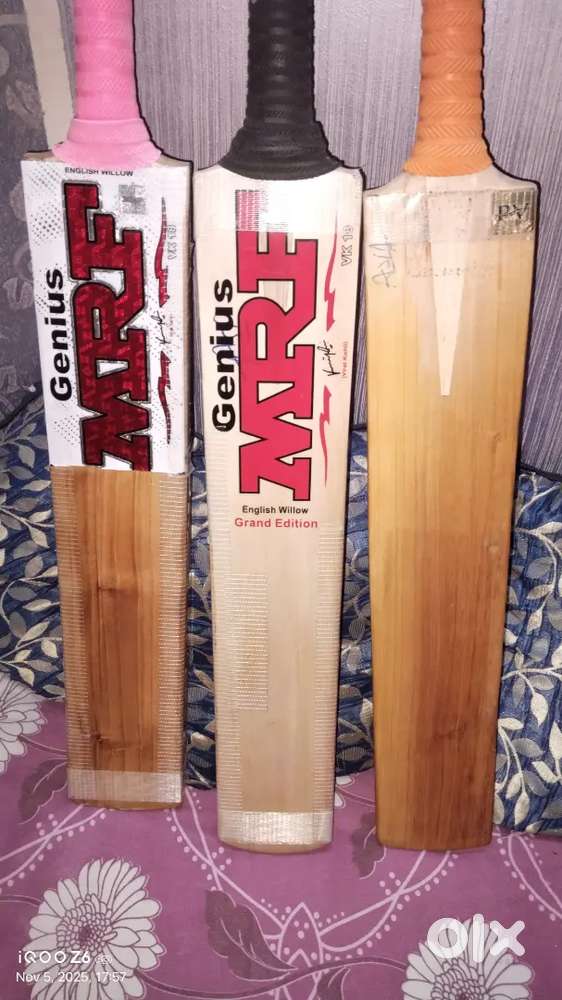 Three English Willow Bat with Free BAS Gloves