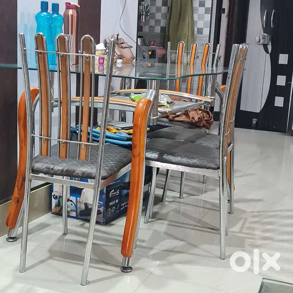 Glass Dining table with 4 chair set