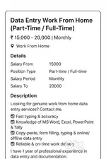 Data entry work