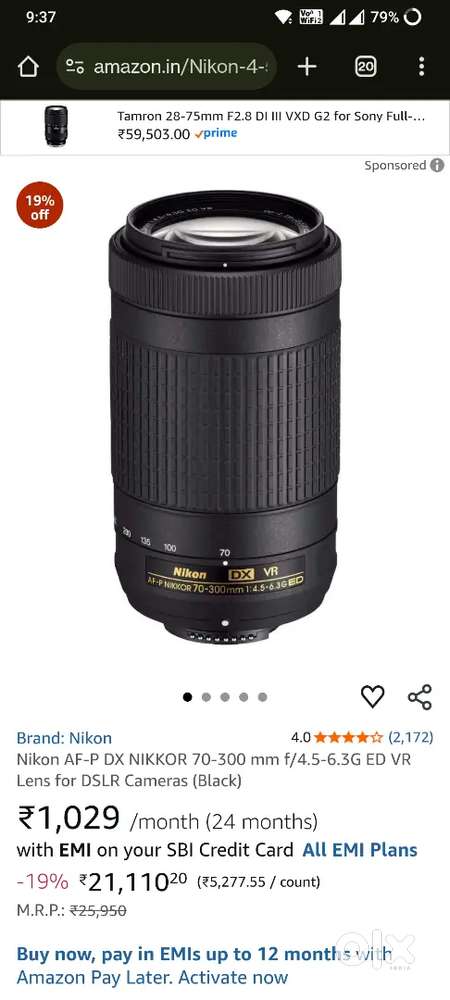 Nikon 70-300mm f/6.3