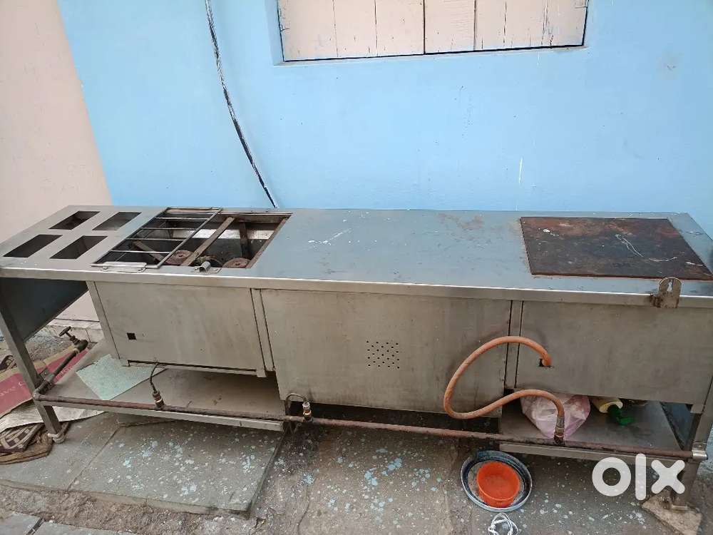 Gas pizza on and sizzler setup