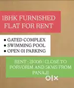1BHK FURNISHED FLAT FOR RENT LOCATED NEAR PORVORIM GOA