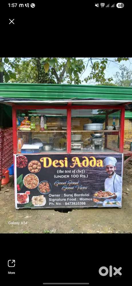 Food stall for sale with all fast food metarial