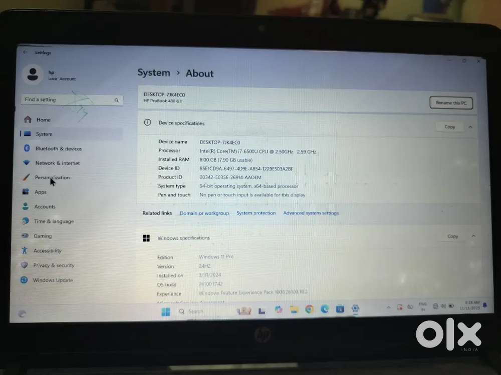 HP I7 7th generation 14 inch