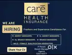 Wanted Agency Managers /Sr.Agency Managers in Care health insurance