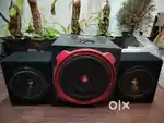 Car Woofer and 3 speakers.