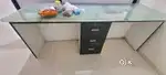 Office table with extra storage back side table