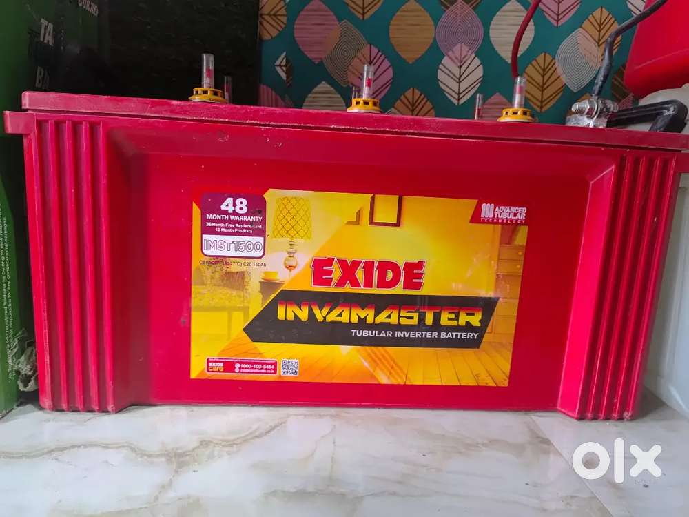 Exide 150 ah battery and inverter, trolly