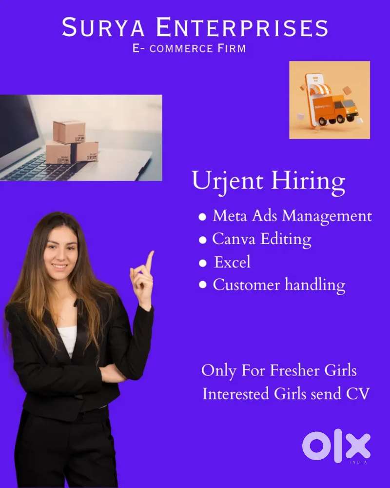 We are hiring fresher girls for meta ads calling,editing & excel work.