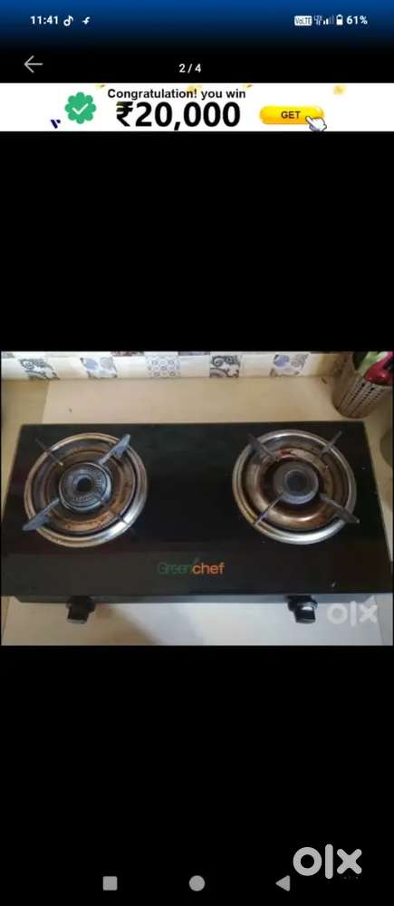Green chef glass gas stove for sell