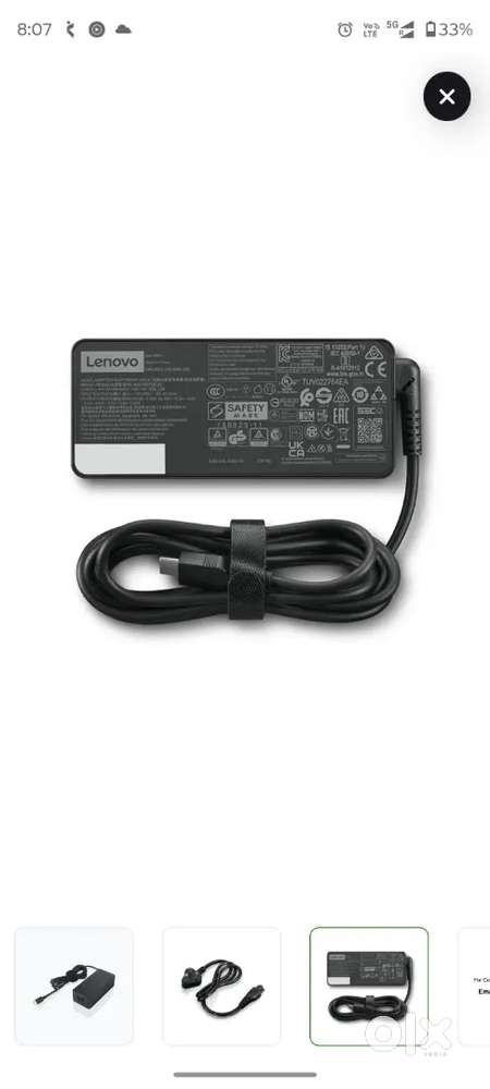 Lenovo original type c adapter 65 watt