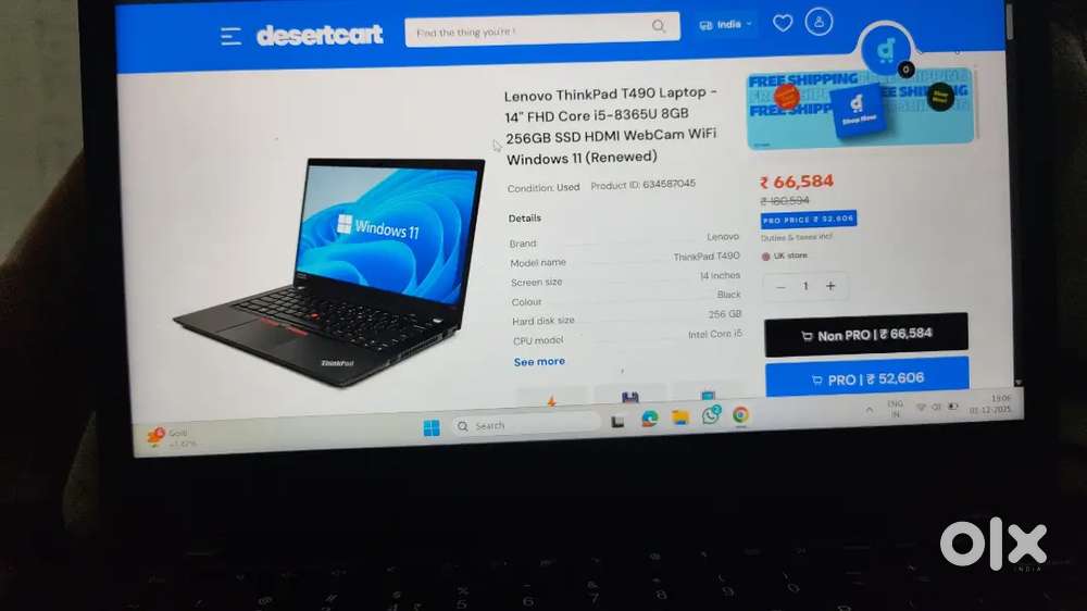 Lenovo ThinkPad T490 laptop 14 FHD Core i5 8365U 8gb 256 GB SSD Win 11