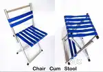 Folding Chair cum stool, Made from Metal Frame and Nylon Straps