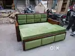 Wooden sofa cum bed with box