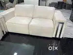 Luxurious Italian Pure Leather Large 3 Piece Sofa Set  Premium White