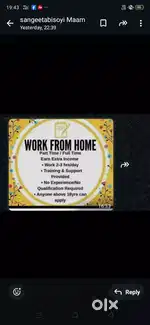 Work from home student, housewife and job