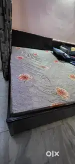 Bed with storage box and mattress 4500  and dressing table 1000