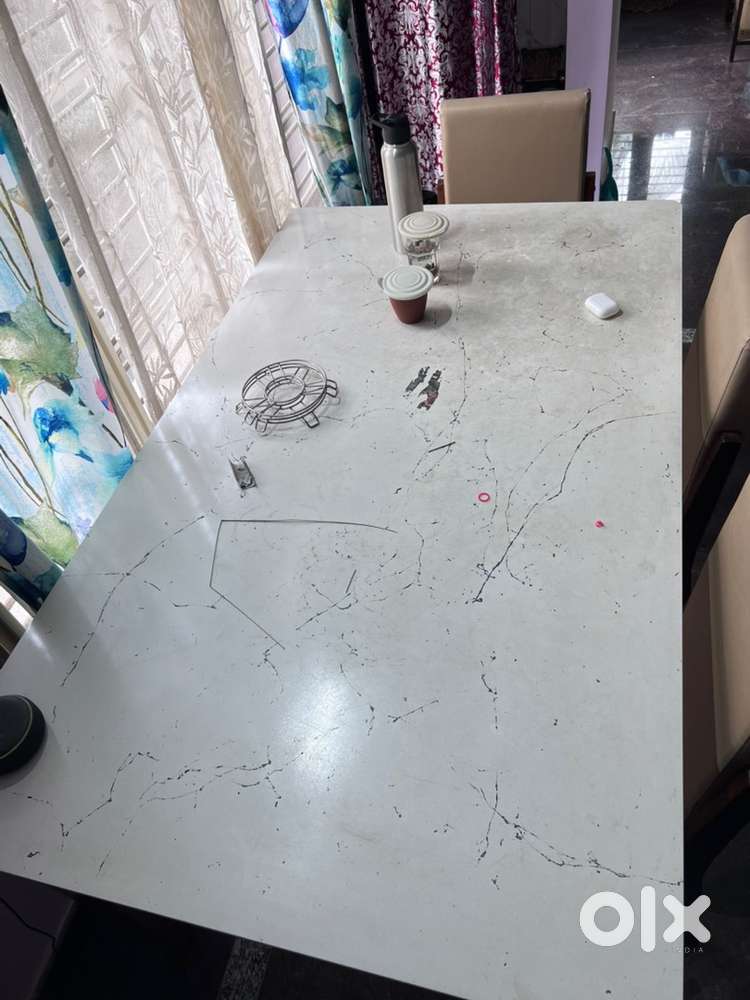 Marble top dinning table and 4 chairs