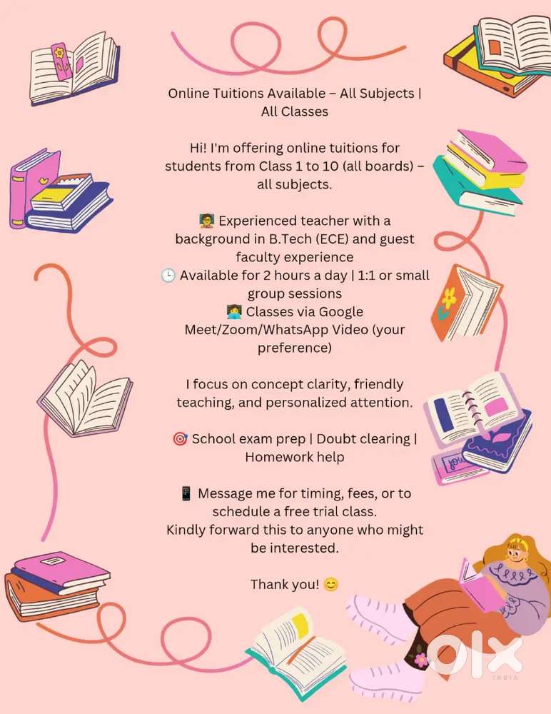 Female tutor available for students