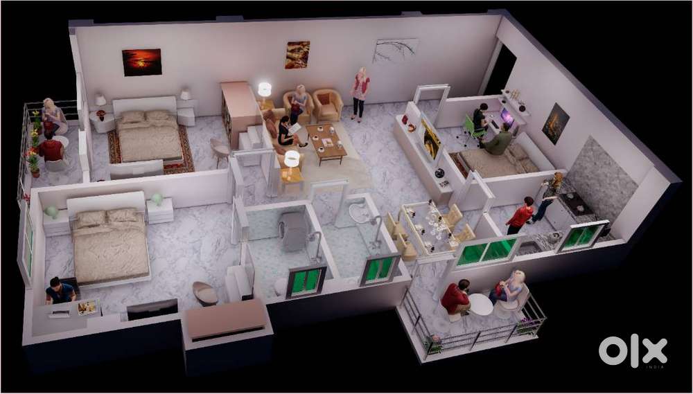 1303 Sq ft 3 BHK in Global Tower, Uddaini, Jaganpura Patna