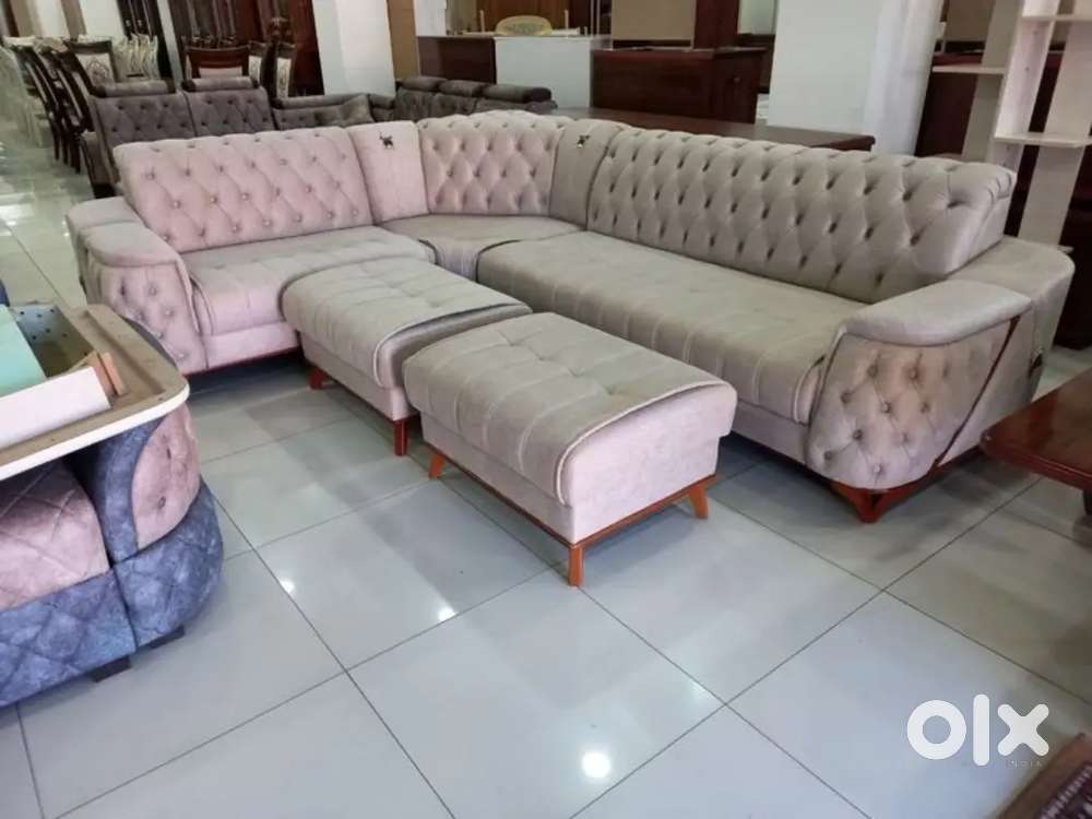 Sofa new set, L shape corner fabric sofa set.