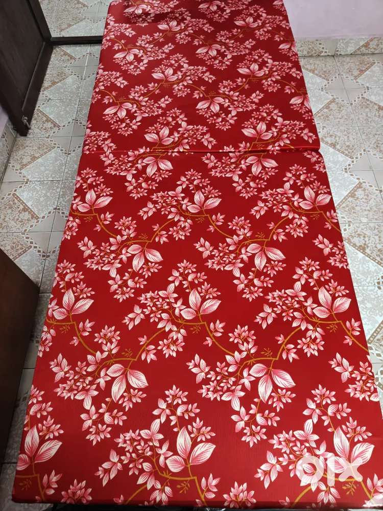 Single steel cot foldable, with mattress for sale