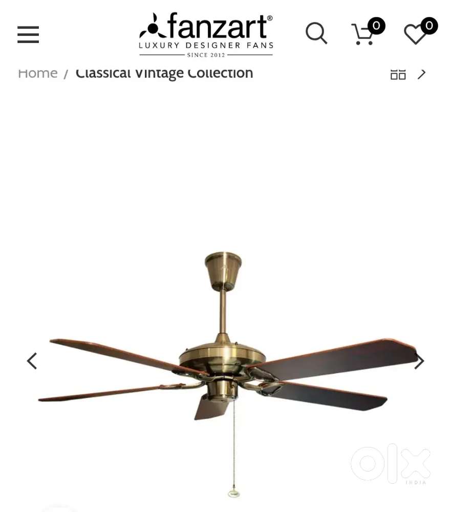 52” 5 x Reversible dual colour bladed fan with Pull Chain