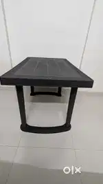 Dining Table-Black plastic, 4 Seater, Cane Matte Surface