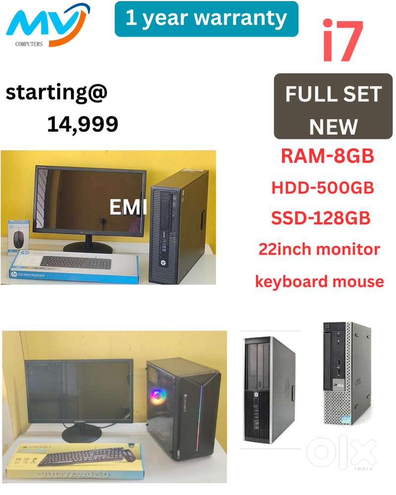 Full Set @ Low Price  CPU - Branded Intel  Hard Disk - 500GB