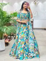 Lehnga with flower print So heavy