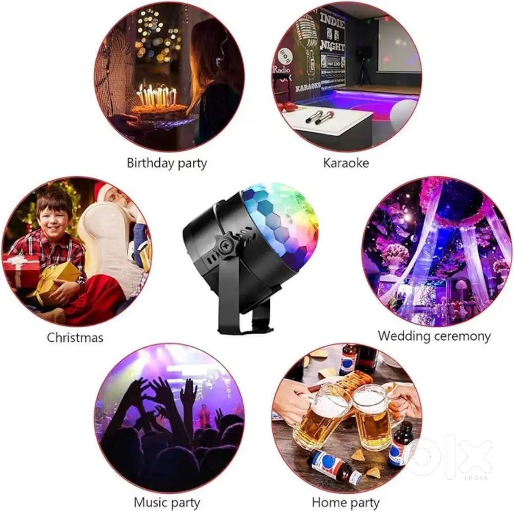 LED Sound Activated Party Light + Remote