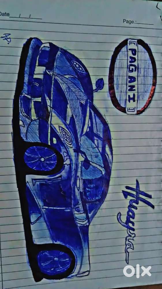 Pagani (car) drawing fulley made by pen