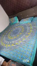 King size bed 6 by 6 metal powder coated with Mattress