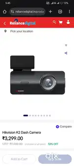 Hikvision AE-DC2018-K2 WiFi 1080p Car Dashcam Camera