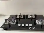 Glass Gas Stove with 4 Burner Hob top with Auto PNG supported Stove