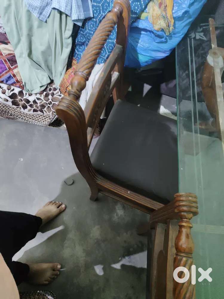 Daning tebal 6 seater sagwan lakdi