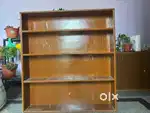Wooden shelf and foldable iron table