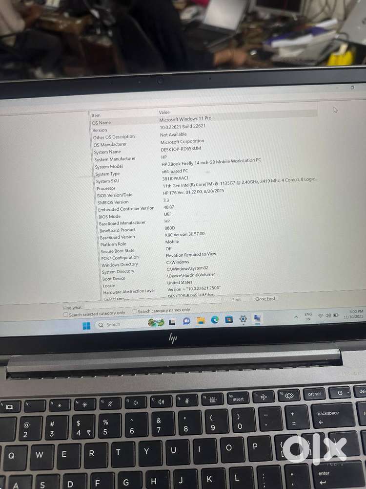 Second Hand Laptop Hp Zbook G8 I5 11th gen 16/256Gb Ssd Web Cam Adp.