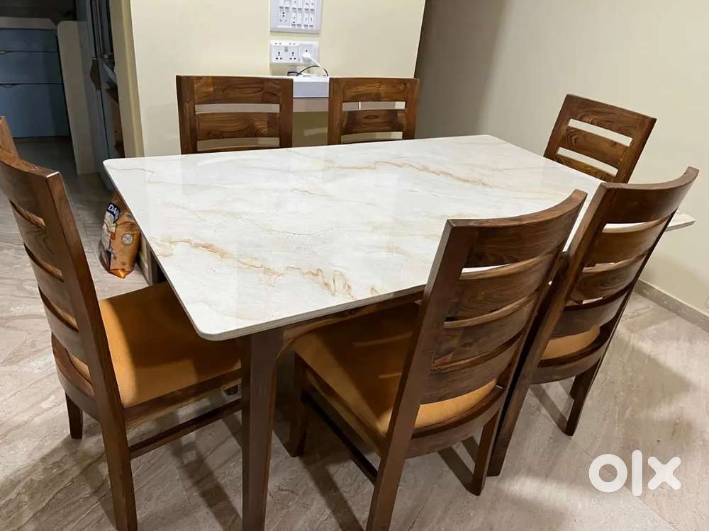 Brand new solid wood dining table with 6 chairs