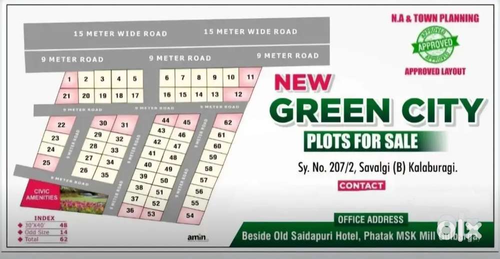 N. A & Town Panning Approved Plots for Sale