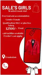 SALES GIRL VACANCY FREE FOOD AND ACCOMODATION